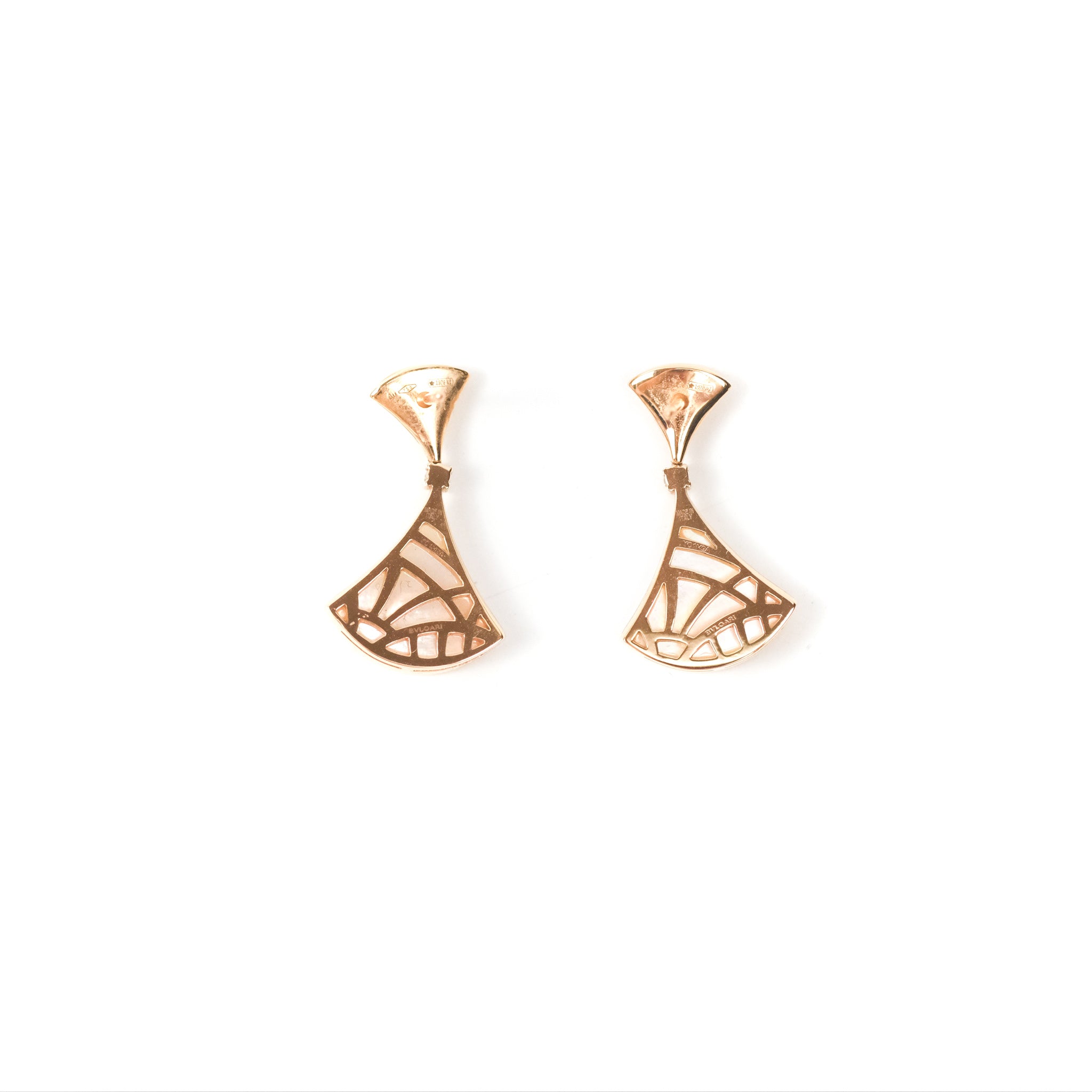 Bvlgari Divas' Dream 18K Rose Gold Mother of Pearl Diamond Earrings for Women - Luxury Jewelry Gift for Weddings, Anniversaries & Special Occasions