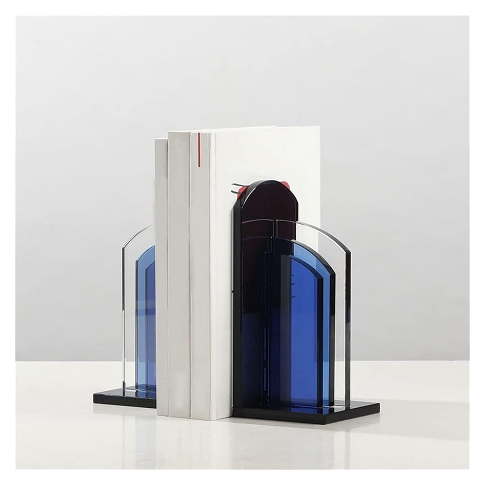 Crystal Bookends for Shelves - Heavy Duty Decorative Book Stoppers & Holders - Perfect for Home Office, Library, and Bookshelf Organization