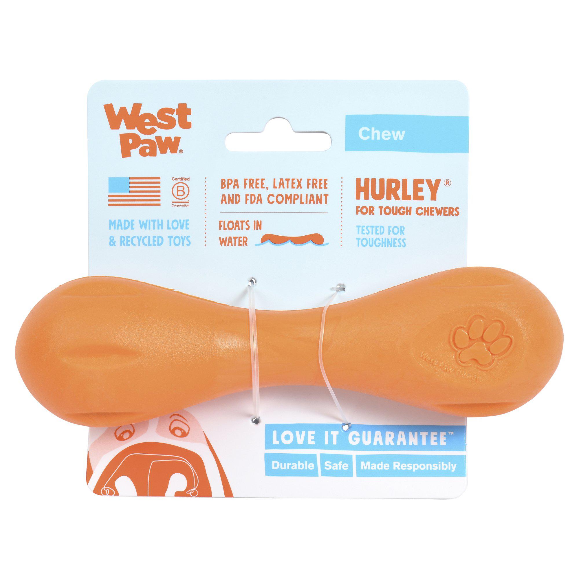 Hurley Tough Chewer 6 - Durable Dog Chew Toy for Aggressive Chewers, Tangerine Orange - Perfect for Large Breed Dogs & Puppy Teething Relief