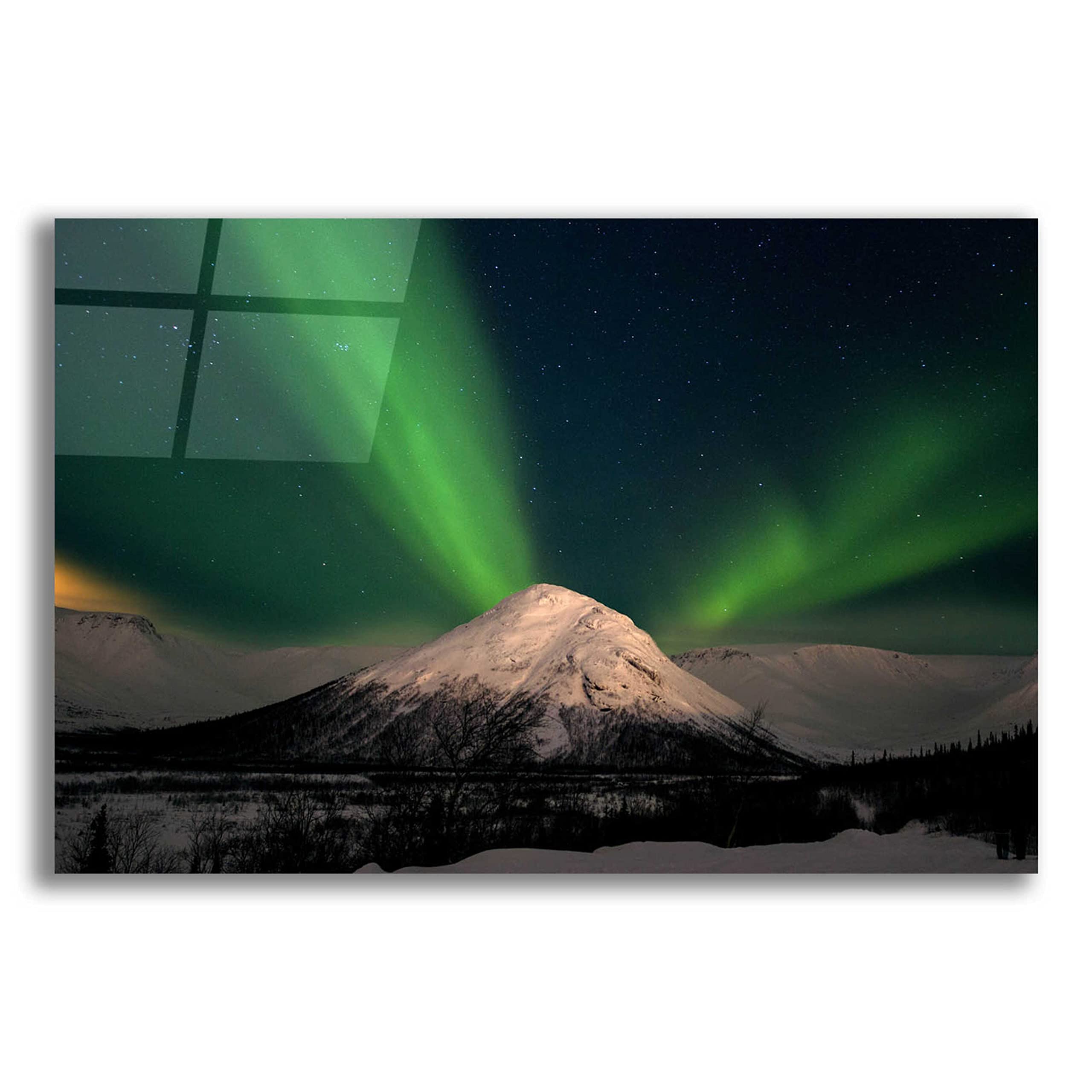Epic Art 'Northern Lights 7' Acrylic Glass Wall Decor - 24x16 Inches Modern Abstract Painting for Living Room, Bedroom & Office - Stunning Aurora Borealis Artwork