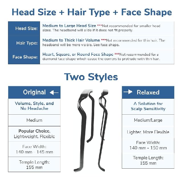 1PC Square Invisible Hairband - Medium Thick Curly Hair Accessories for Women & Men (Black) | Perfect for Workouts, Office & Everyday Styling