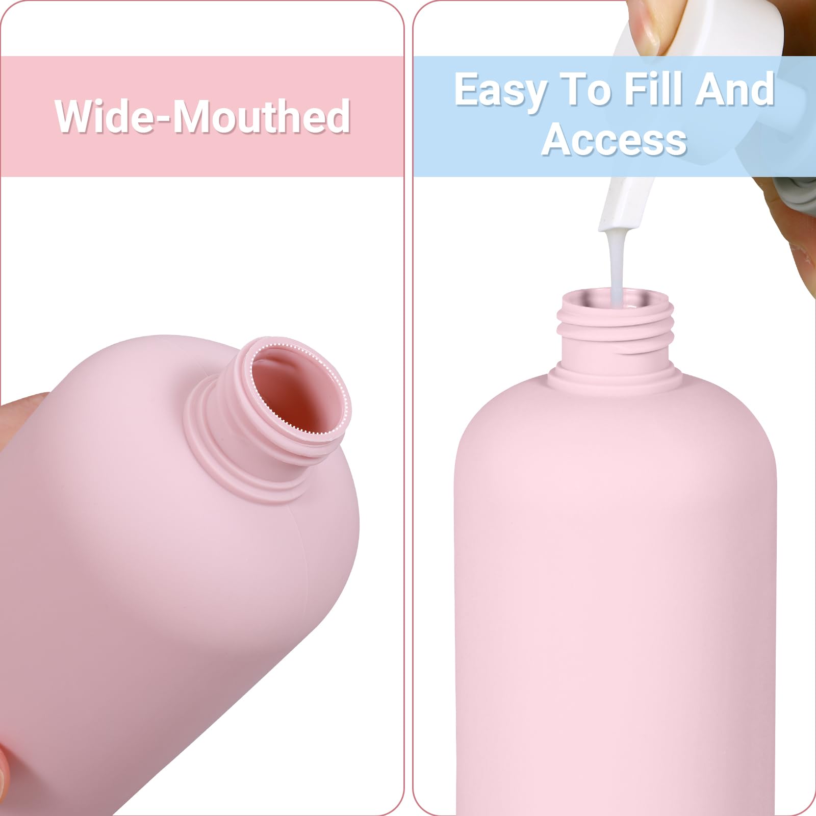 10 oz Leak Proof Travel Bottles for Toiletries - 3 Pack Refillable Squeeze Bottles for Shampoo, Conditioner, Lotion & Body Wash | TSA Approved for Air Travel, Gym & Camping Essentials