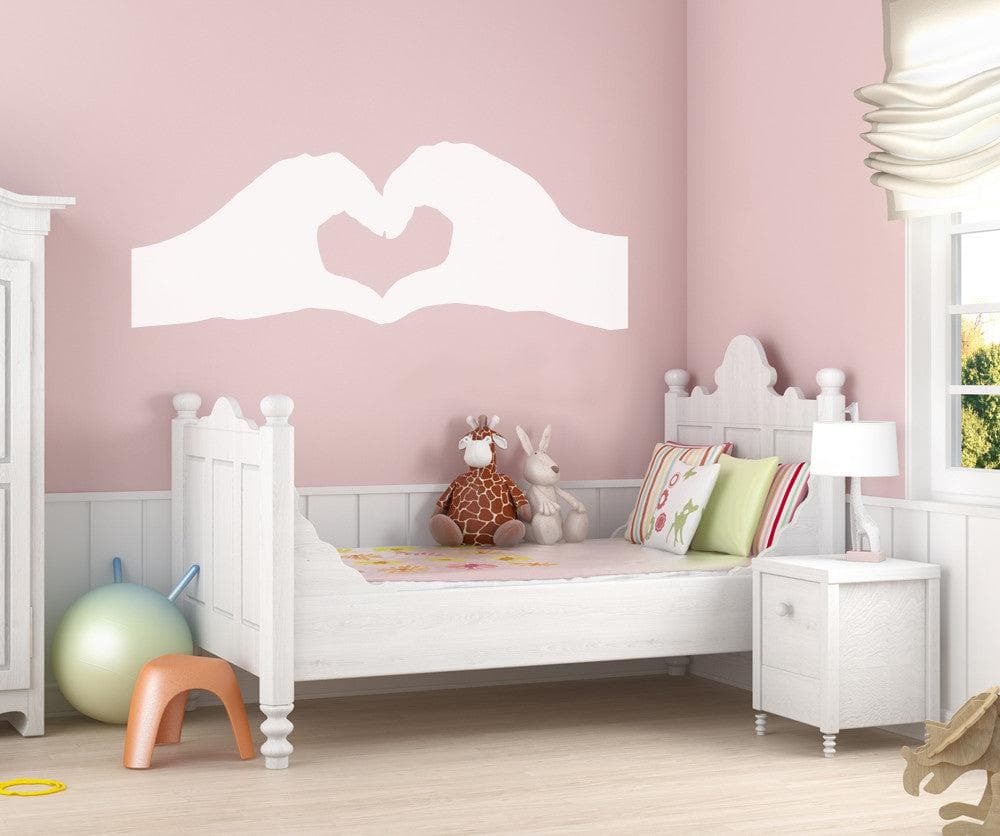 Vinyl Wall Decal Sticker - Heart Hands Design #OS_MB726 - Perfect for Bedroom, Nursery, and Living Room Wall Decor