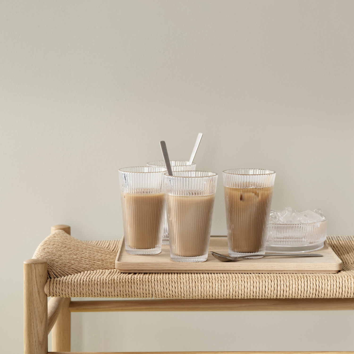 12oz Crinkle Glass Tumbler Set of 4 - Insulated Drinking Cups for Iced Coffee, Tea & Cocktails - Perfect for Home, Office & Outdoor Use