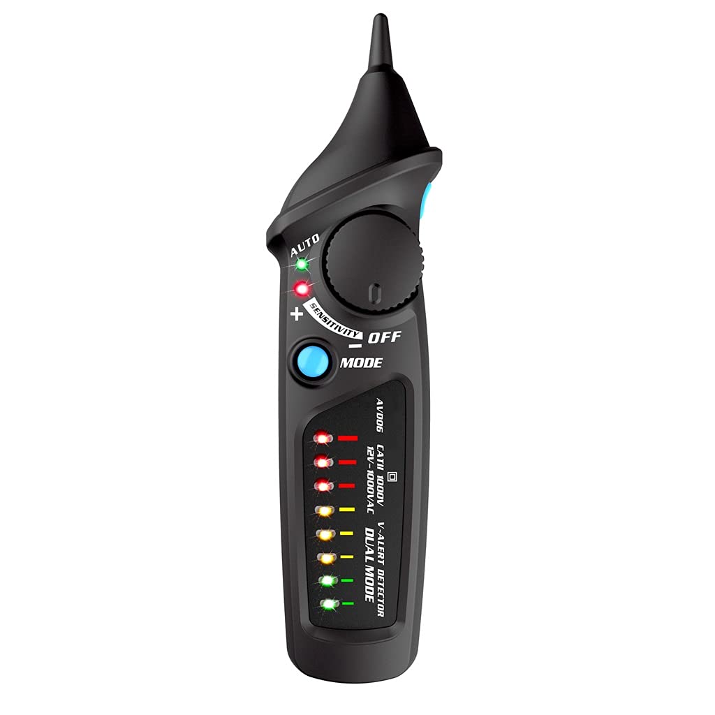 WDBBY AVD06 Dual Mode AC Voltage Detector - 12V/48V to 1000V Non-Contact Circuit Tester Pen with Flashlight for Electricians, DIY Home Electrical Testing & Automotive Repair