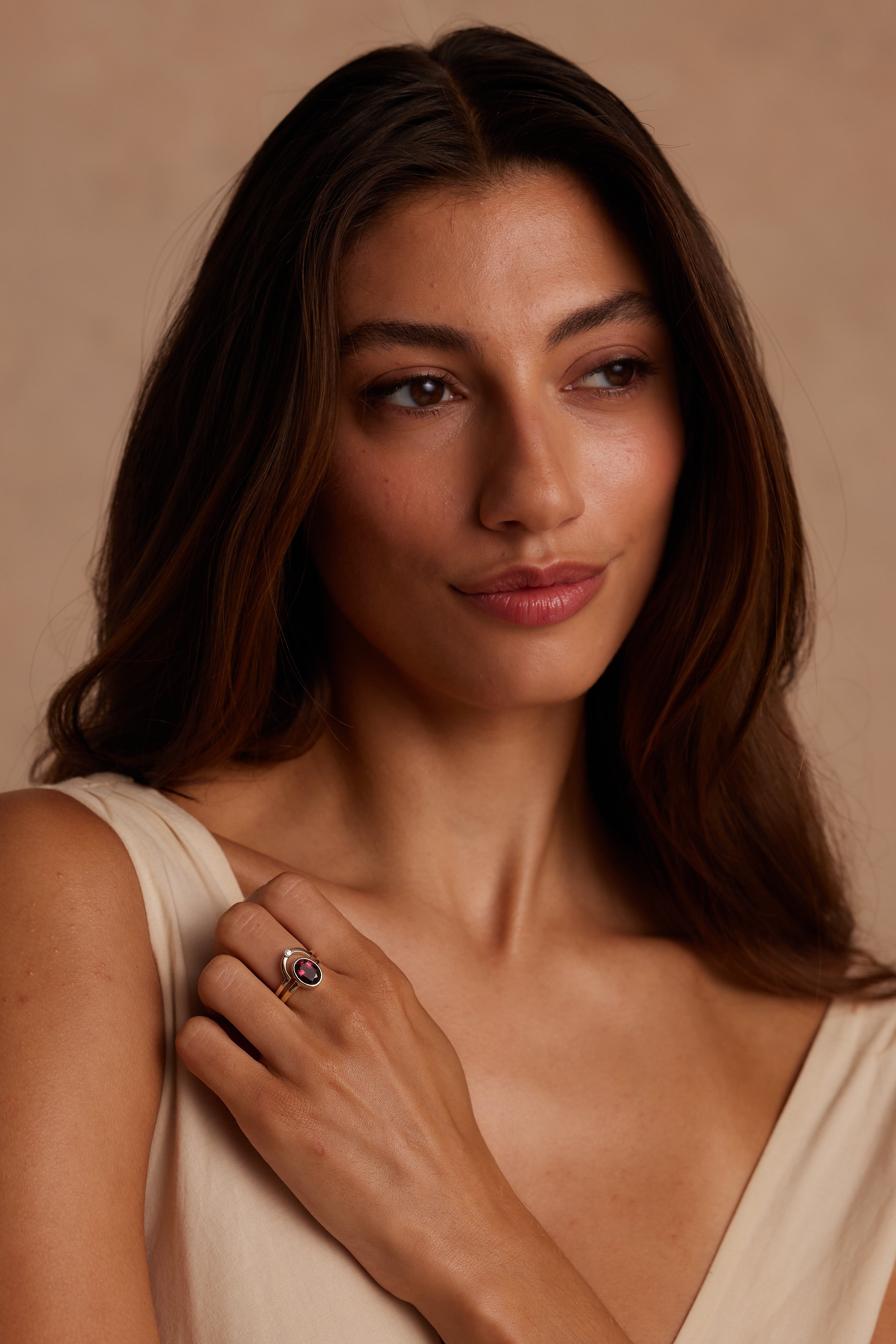 Bezel Set Oval Tourmaline Ring - Genuine Gemstone Jewelry for Women - Perfect for Engagement, Anniversary & Special Occasions