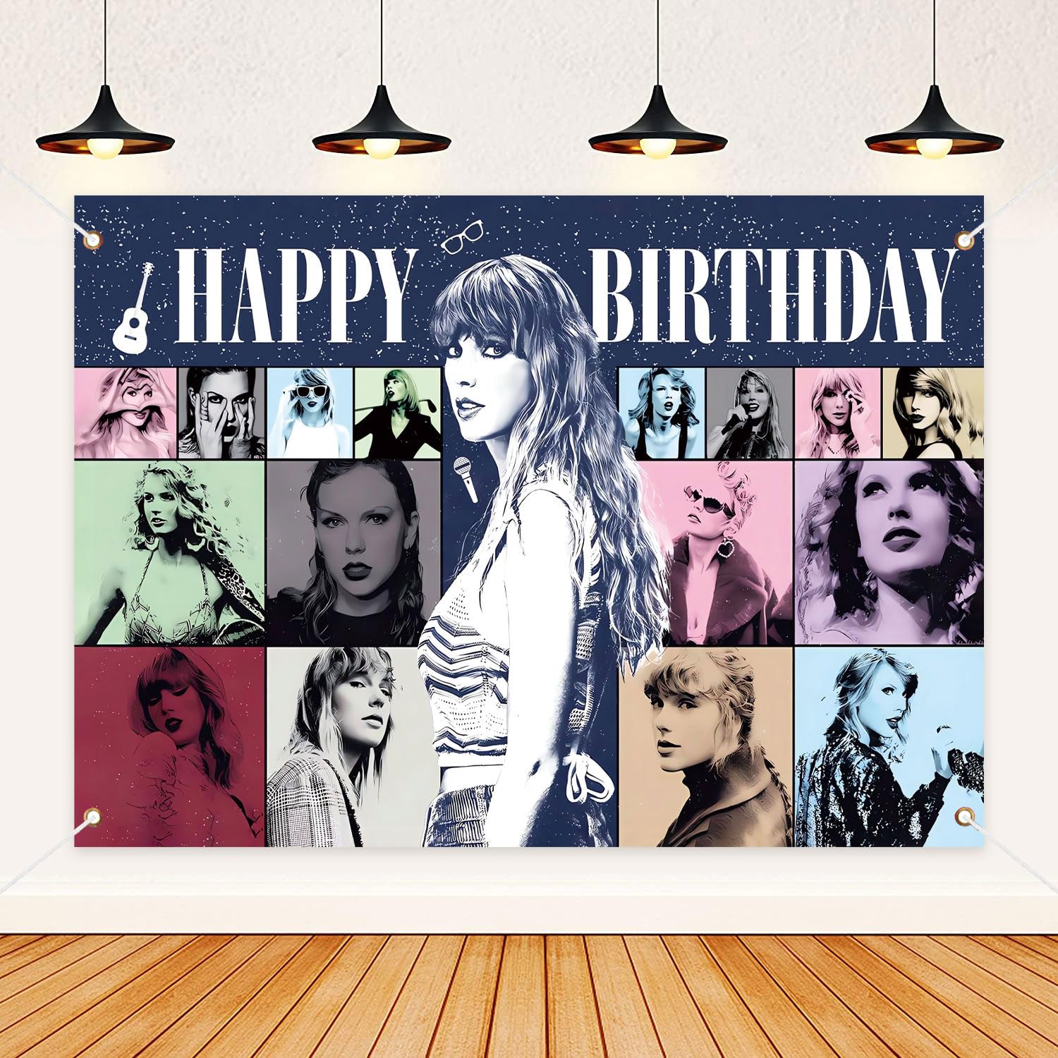5×3FT Singer Inspired Birthday Banner - Music Themed Party Decor for Fans, Taylor Swift Backdrop - Perfect for Concerts, Karaoke Nights & Themed Birthday Celebrations