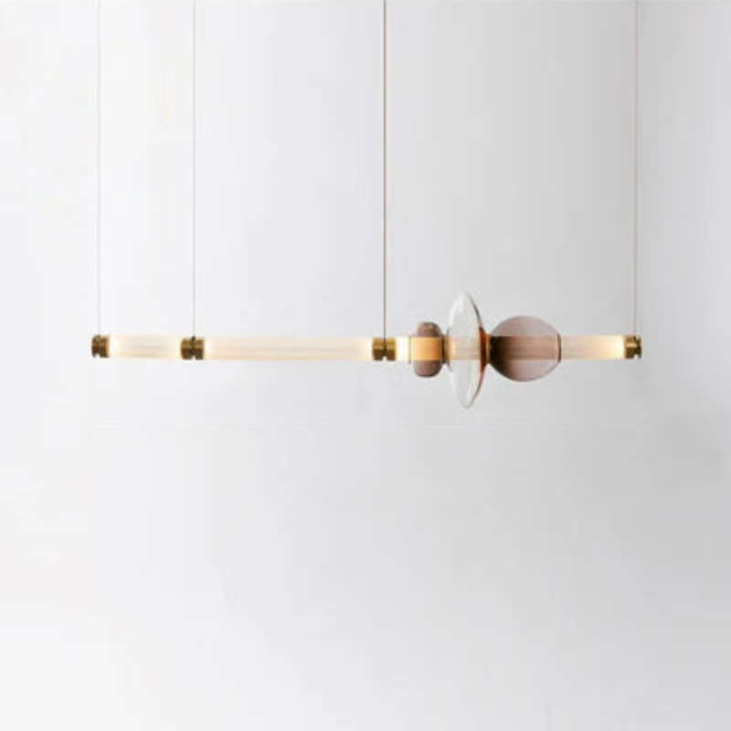 Stellar Orbit Linear LED Minimalist Pendant Light - Modern Dimmable Hanging Fixture for Kitchen Island, Dining Room & Bedroom Lighting