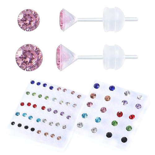 Mix Color CZ Plastic Earrings