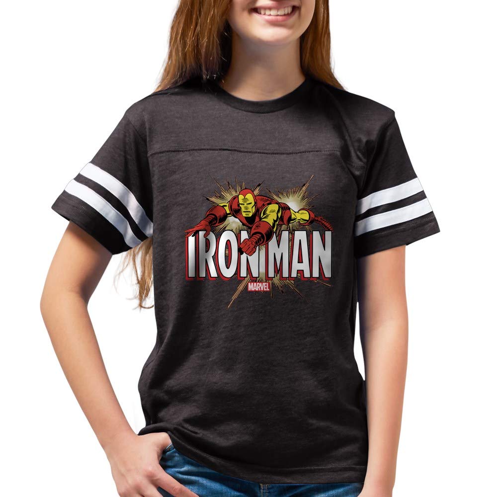 Iron Man Flying Youth Football Shirt - Superhero Marvel Avengers Team Jersey for Kids - Perfect for Football Games, Cosplay & Superhero Fan Gifts