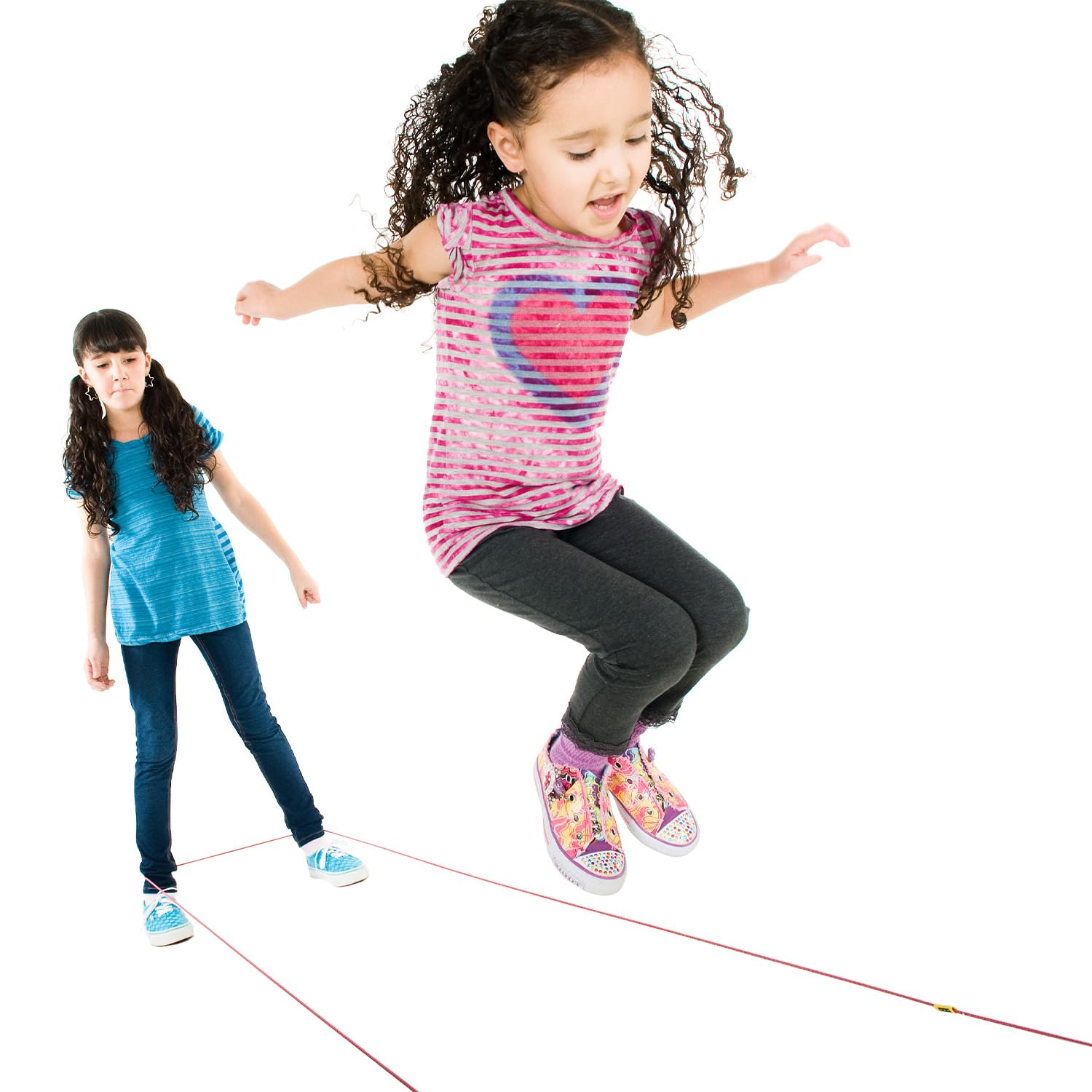 Just Jump It Chinese Jump Rope - Red Confetti Design for Kids & Adults | Fun Outdoor Exercise, School PE Class, Backyard Games & Fitness Training