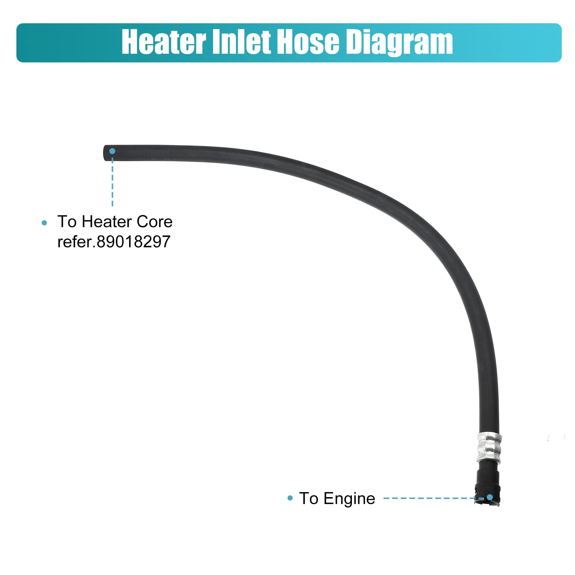 X AUTOHAUX HVAC Engine Heater Inlet Hose Assembly 22885825 15895065 15854958 - Compatible with Cadillac Escalade ESV/EXT, Chevrolet Suburban/Tahoe, GMC Yukon (2007-2014) - Durable Heater Core Supply Hose for Winter Engine Warm-Up & Defrosting