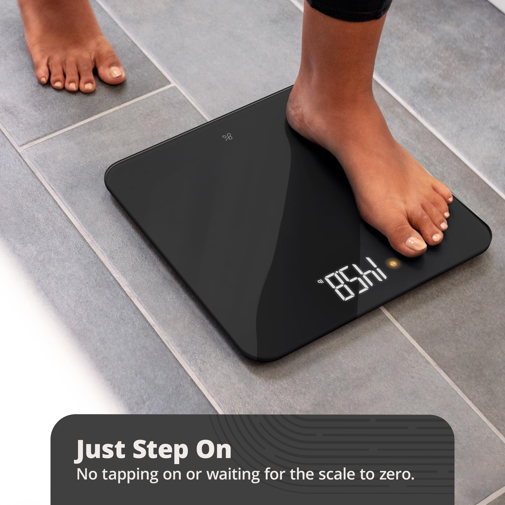Greater Goods Digital AccuCheck Bathroom Scale - Accurate Body Weight Measurement up to 400 lbs, Includes Batteries, Sleek Black Design - Perfect for Home, Gym & Health Tracking