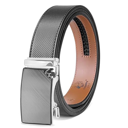Grey Silver Buckle-twill Black Belt