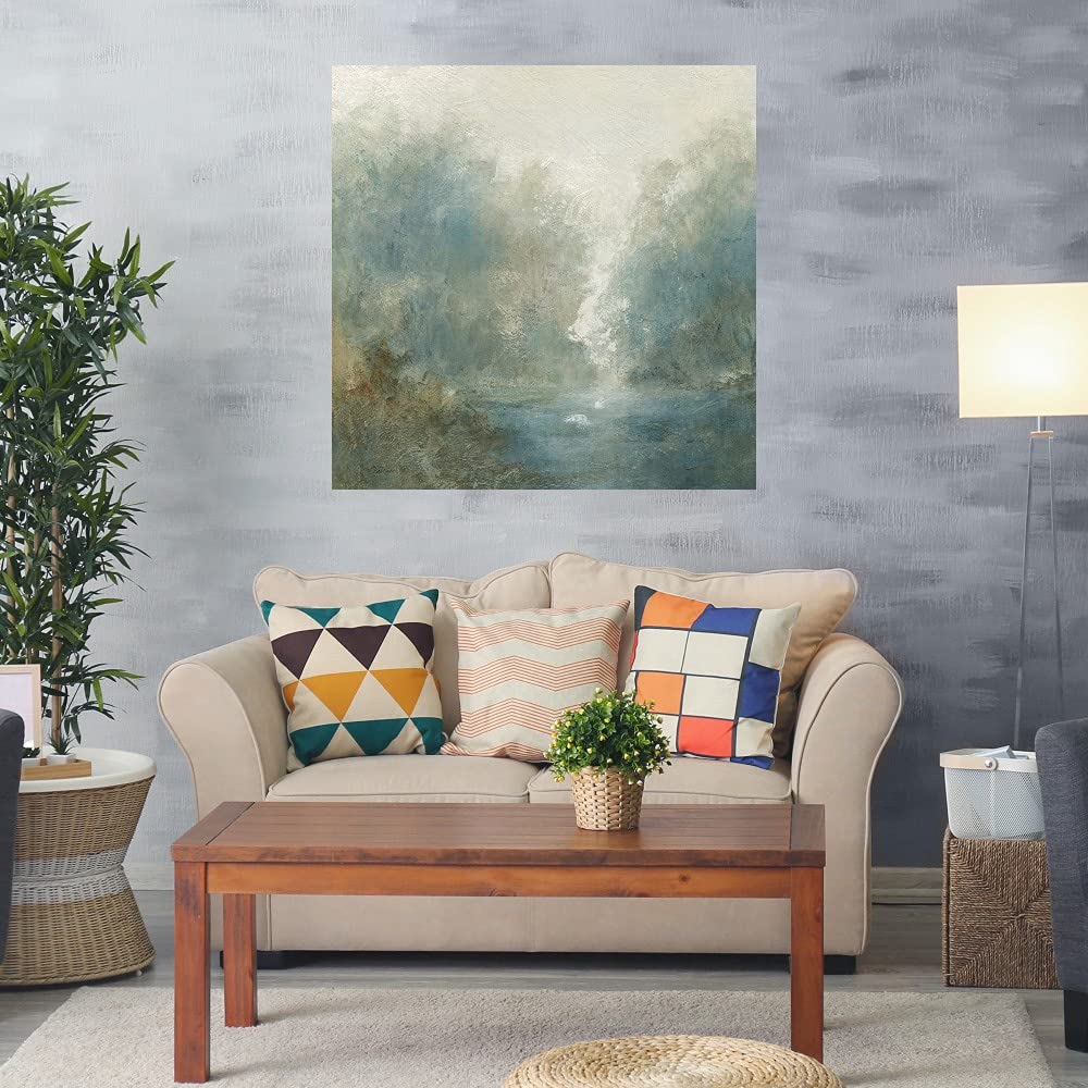 Carol Robinson Fine Art Canvas - Quiet Mist Abstract Wall Art for Living Room, Bedroom, Office Decor | 32x32 Inch Ready-to-Hang Painting | Modern Home & Commercial Space Decoration
