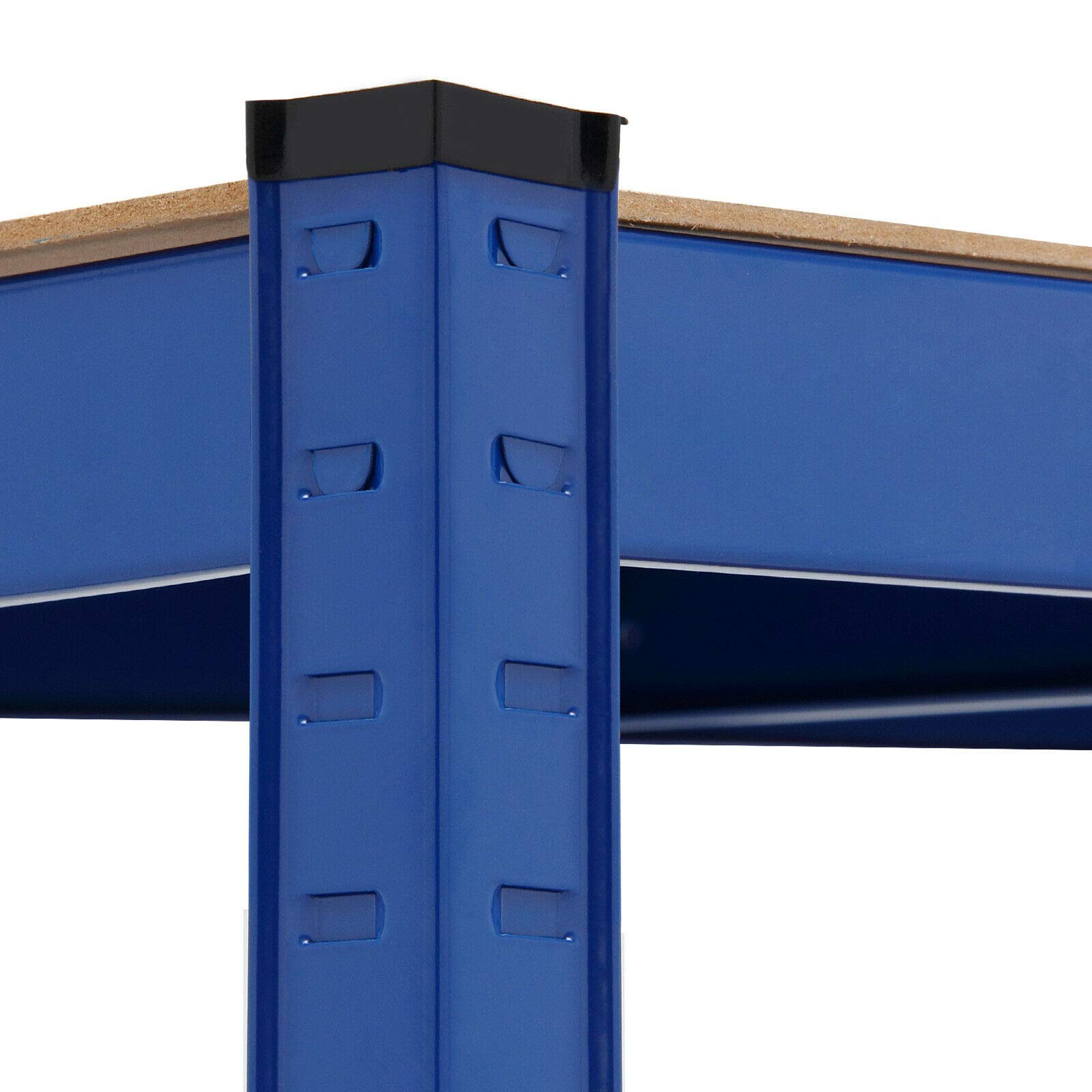 Heavy Duty 5-Tier Metal Shelving Unit - 148x70x30cm Boltless Steel & MDF Storage Rack with 750KG Capacity (150KG Per Shelf) - Blue Industrial Shelves for Garage, Shed, Warehouse & Home Organization