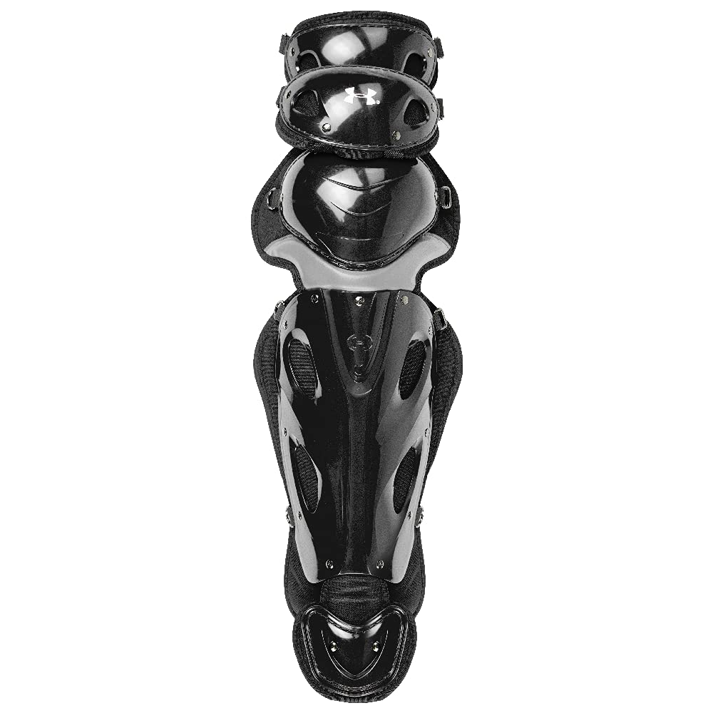 Under Armour UALG4-SRPBK Pro4 Leg Guards for Baseball & Softball - Senior Youth Protective Gear (Ages 12-16, 14.5