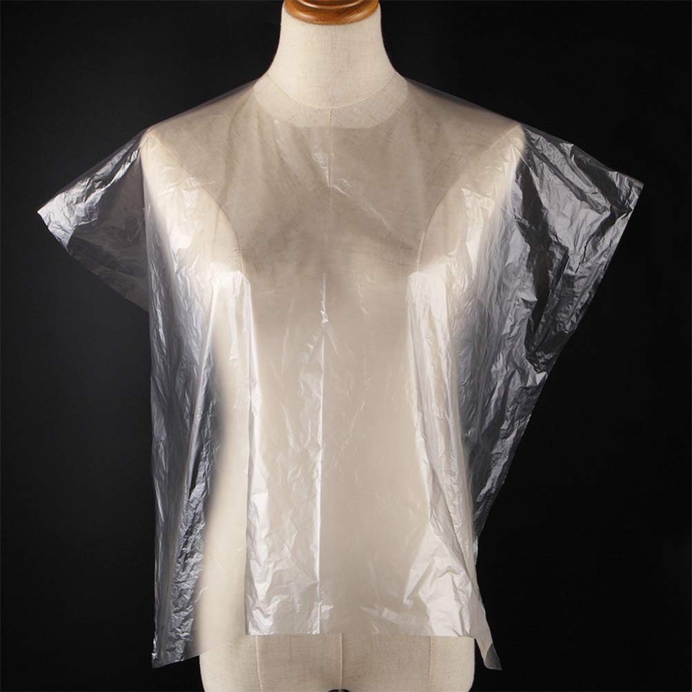 50pcs Disposable Hairdressing Capes - Waterproof Plastic Haircut Styling Bibs & Barber Shawls for Salon & Home Use - Perfect for Haircuts, Coloring, Styling & Grooming