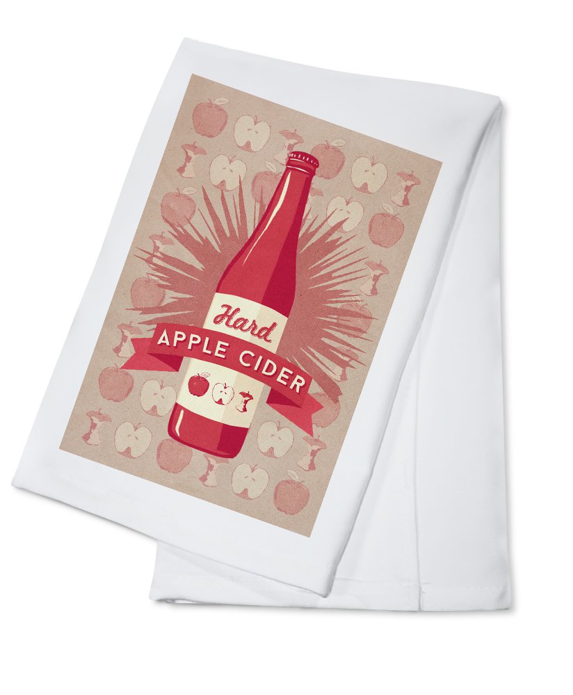 Organic Hard Apple Cider Design 100% Cotton Tea Towel - Absorbent Kitchen Hand Towel & Decorative Home Towel for Drying Dishes, Gift Giving and Farmhouse Decor