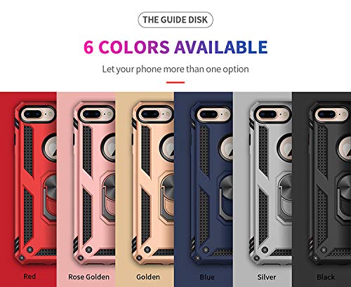 Korecase Military Armor Dual Layer Protective Phone Case for iPhone 7 Plus & 8 Plus with Kickstand - Extreme Shockproof Protection (Rose Gold) | Perfect for Outdoor Activities, Work & Travel