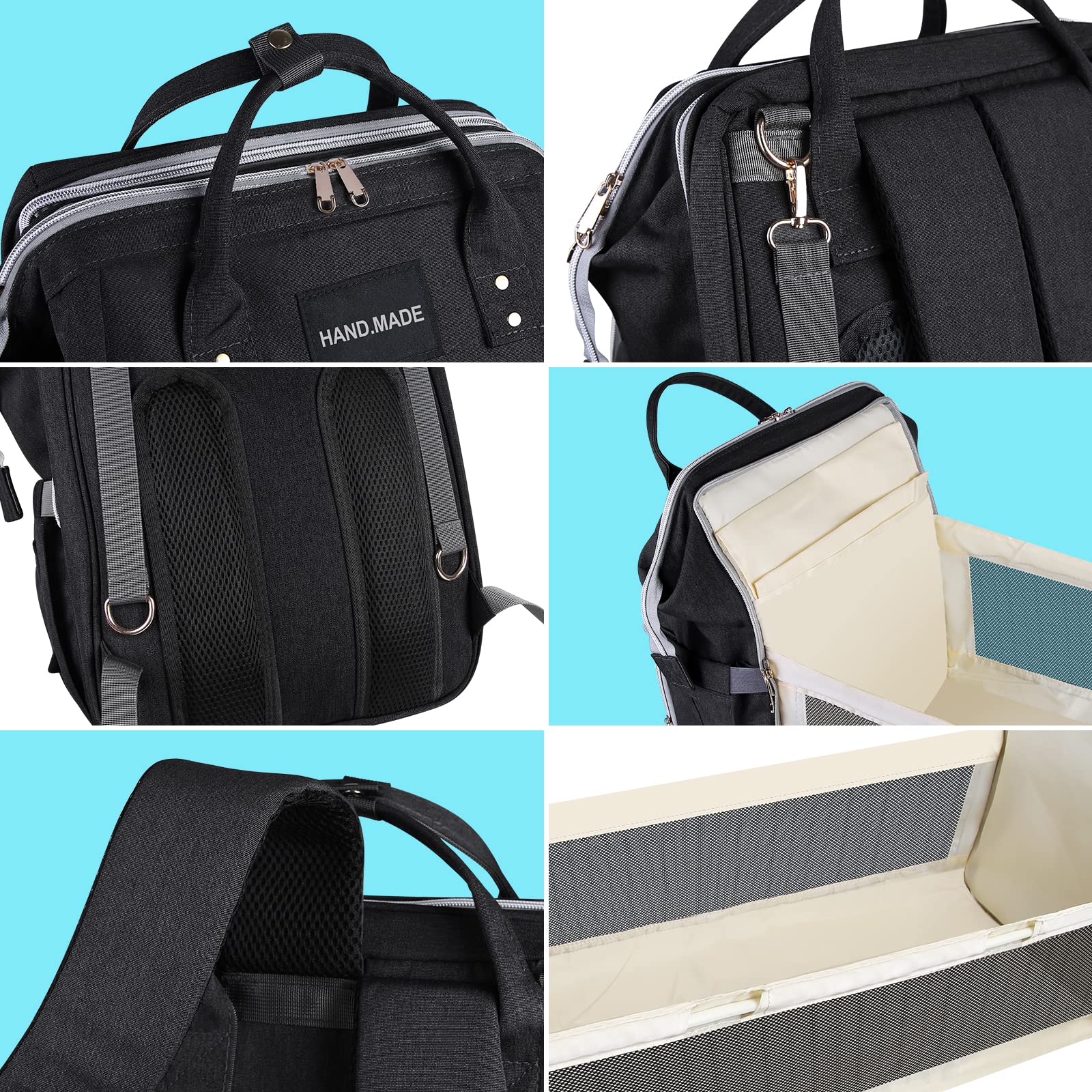 Waterproof Diaper Backpack with Changing Station - Multifunctional Baby Travel Bag for Parents | Perfect for Daycare, Outings & Airplane Travel