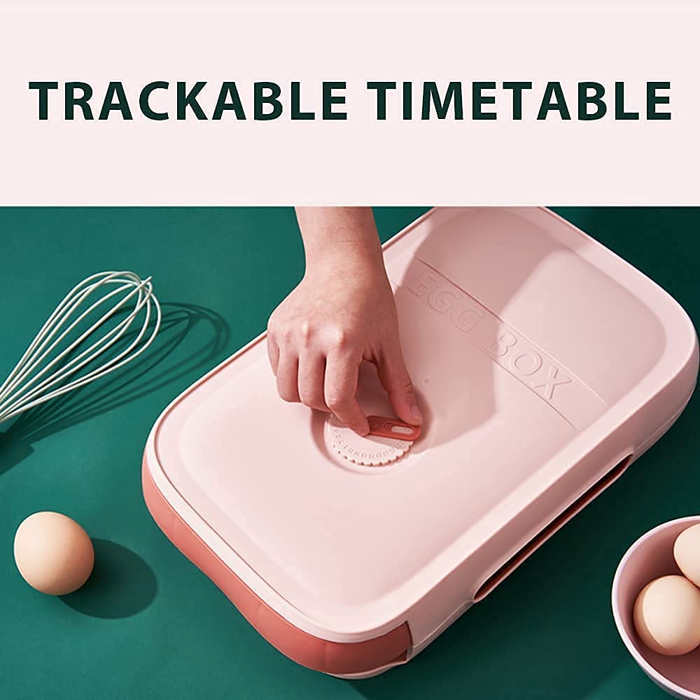 2-Pack Green Refrigerator Egg Storage Container with Date Tracker - Drawer-Style Fresh Egg Keeper for Home Kitchen Organization | Perfect for Storing, Organizing & Tracking Egg Freshness in Your Fridge