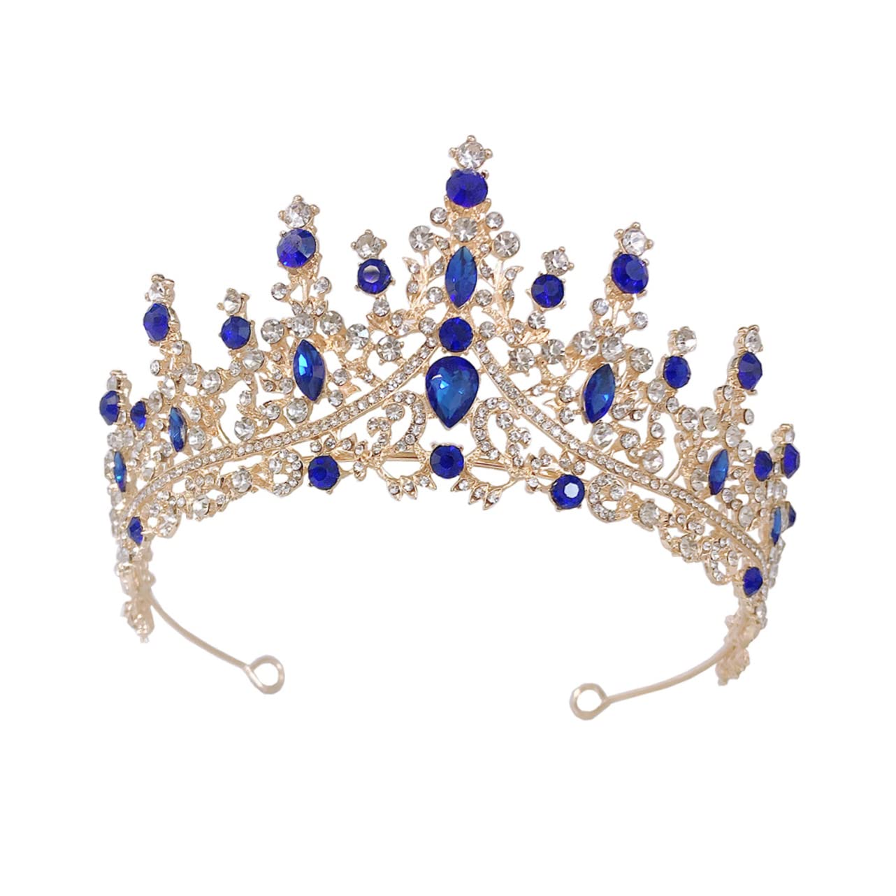 Elegant Rhinestone Diamond Crown Hair Ties & Tiara - Wedding Hair Accessories for Women | Floral Fancy Hair Clips for Bridal Banquets, Prom, and Special Occasions