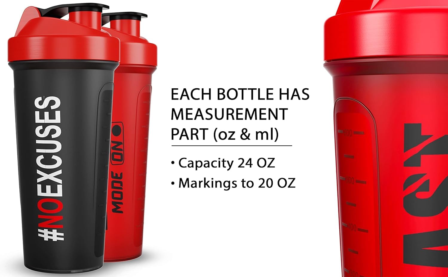 5-Pack ChromaCup Protein Shaker Bottles for Protein Shakes & Smoothies - Leak-Proof, Dishwasher Safe, BPA-Free - Perfect for Gym, Workout, Post-Workout Recovery & Meal Replacement Shakes