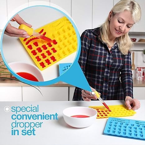 5ml Silicone & Plastic Eye Dropper - Essential Pipettes for Candy Molds, Gummy Making & DIY Crafts | Perfect for Kids' Candy Making, Science Experiments & Liquid Transfer (Pack of 8)