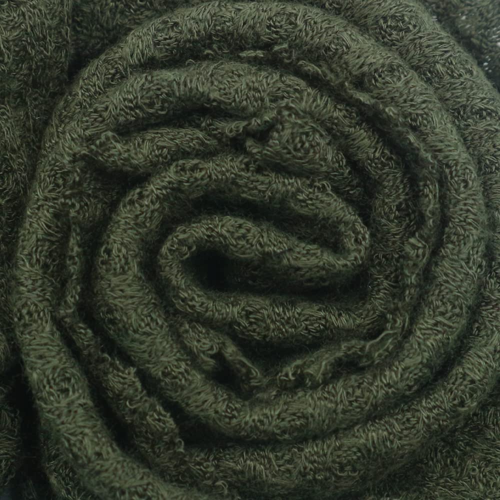 Green Forest Waffle Rayon Spandex Open Knit Fabric by The Yard - Soft Stretchy Material for DIY Clothing, Dresses & Home Decor Projects