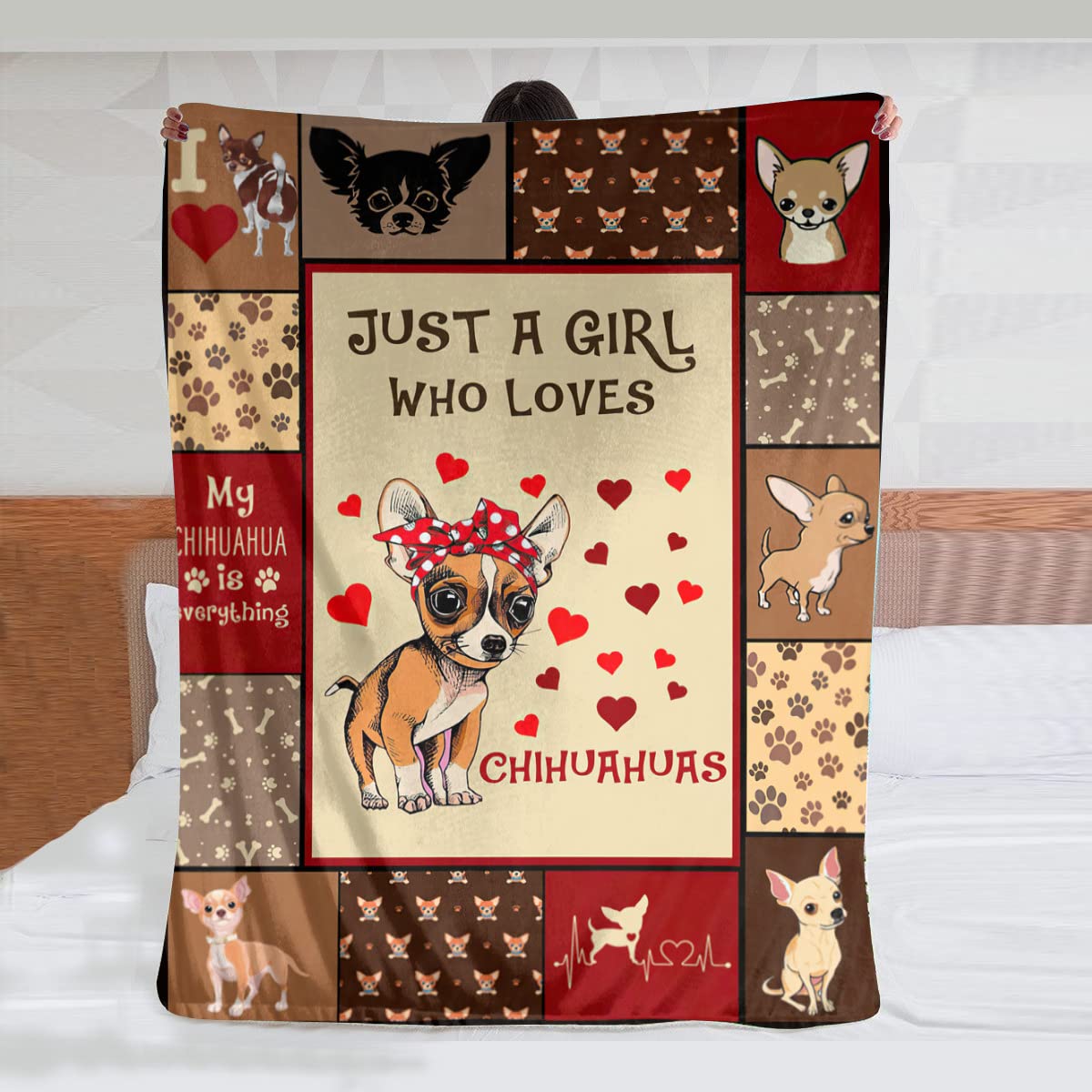 Chihuahua Lovers Fleece Blanket - Super Soft Plush Throw Blanket 40x50 Inches, Cute Dog Decor for Girls, Women & Kids - Perfect for Winter Bedding, Sofa, Couch & Gift Giving