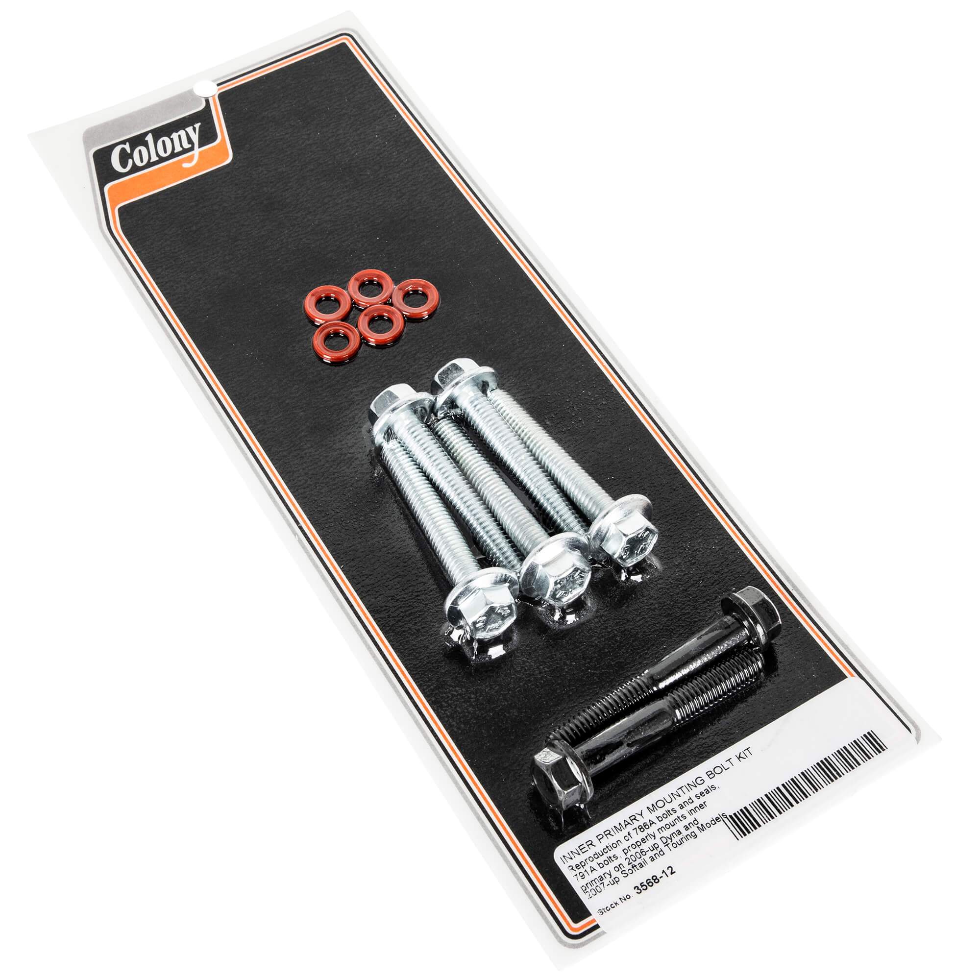 12 Inner Primary Mount Bolts for 2006-Up Harley Dyna & 2007-Up Softail/Touring Models - Replacement Motorcycle Engine Parts for DIY Repair & Maintenance