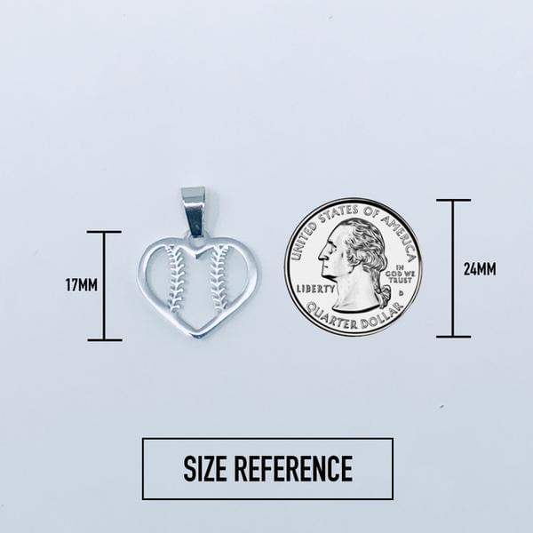 Baseball & Softball Heart Pendant Necklace with Chain - Perfect Gift for Players & Fans | Sports Jewelry for Games & Everyday Wear