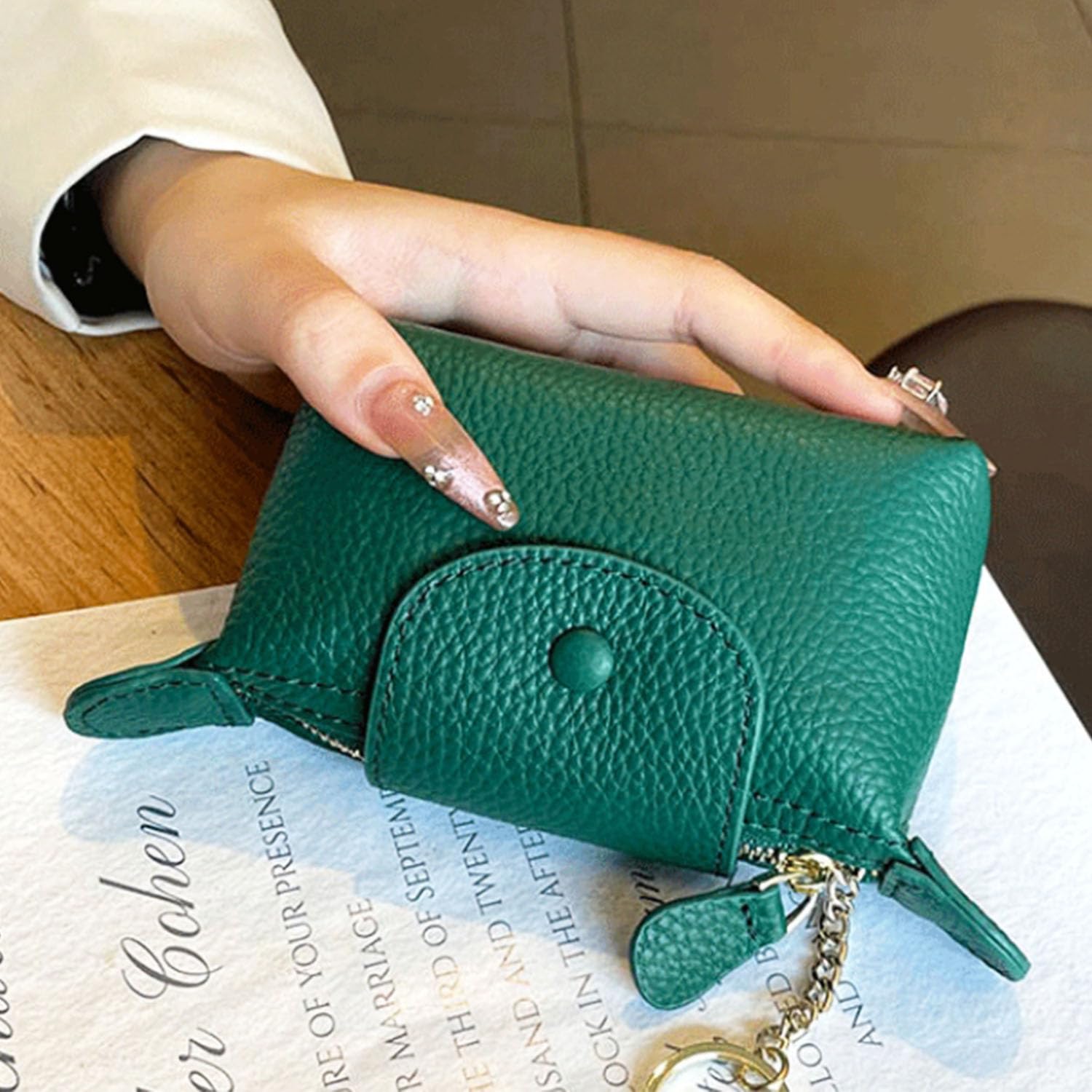 Women's Soft Leather Mini Coin Purse & Keychain Wallet with Zipper - Compact Key Holder Organizer for Cash, Credit Cards, and Coins - Ideal for Everyday Carry, Travel Essentials, and Gift Giving - Perfect for Handbags, Key Rings, and On-the-Go Convenience