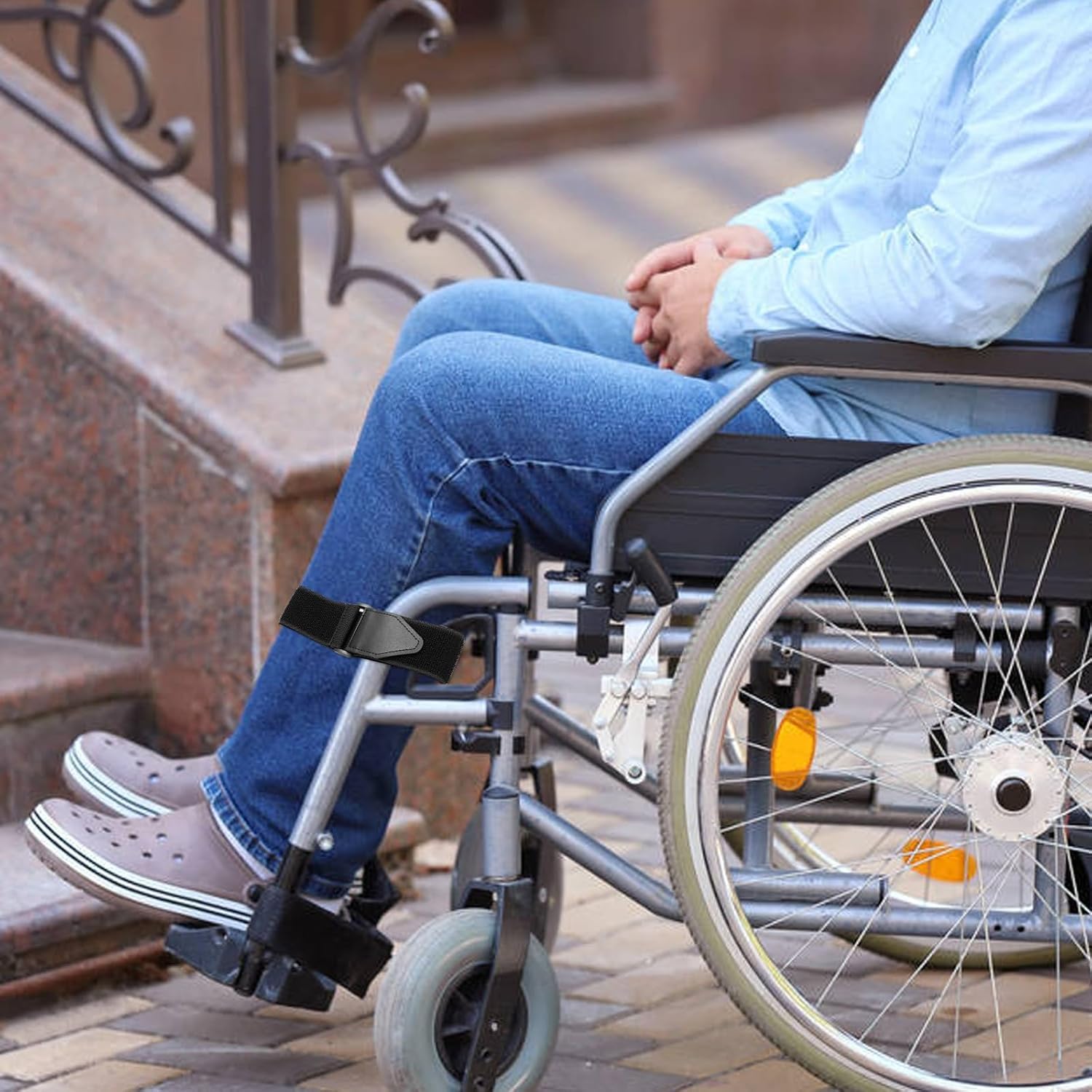 Wheelchair Footrest & Leg Support Harness - Anti-Slip Stability for Elderly, Dementia & Parkinson's Patients - Ideal for Home Care, Hospitals & Mobility Assistance