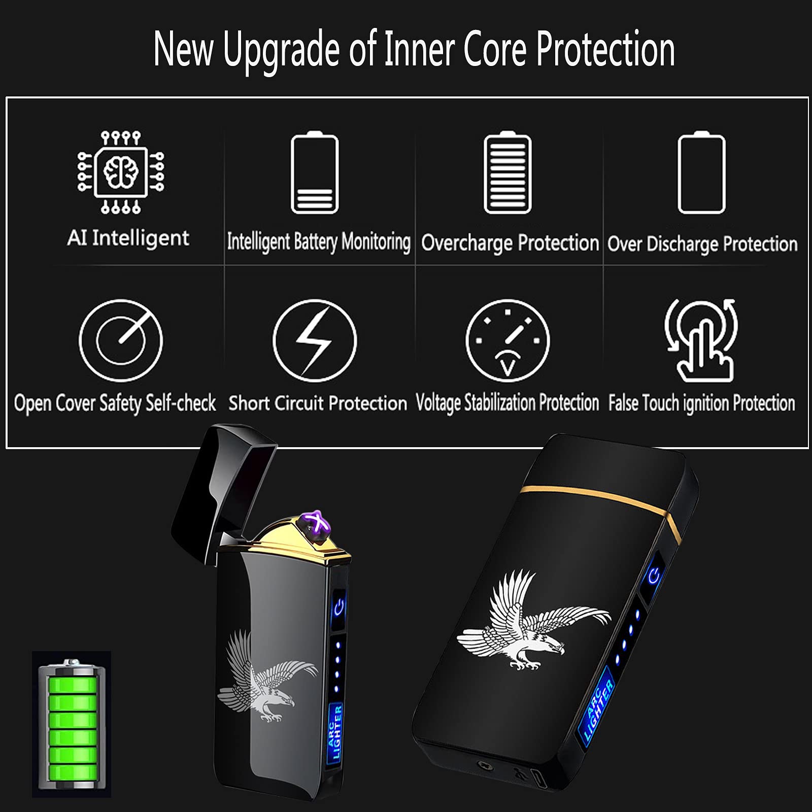 USB Rechargeable Arc Lighter - Windproof Flameless Plasma Lighter for Fire, BBQs, Camping & Candles | Smart Electric Lighter for Indoor & Outdoor Use | Perfect for Fireworks, Candle Lighting & Backyard Grilling (T3-Love)