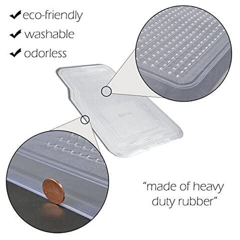 Premium Heavy Duty Clear Car Floor Mats by Zento Deals - All-Weather Protection for SUVs, Trucks & Sedans - Waterproof, Durable & Easy to Clean for Road Trips & Daily Commutes