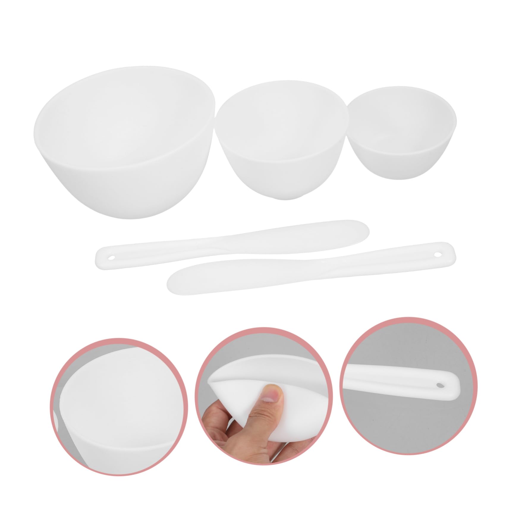 1 Set DIY Facial Mask Mixing Bowl Kit - White Beauty & Skin Care Mask Applicator Holder for Mixing & Applying Face Masks - Perfect for Home Spa, DIY Skincare, and Professional Salon Use