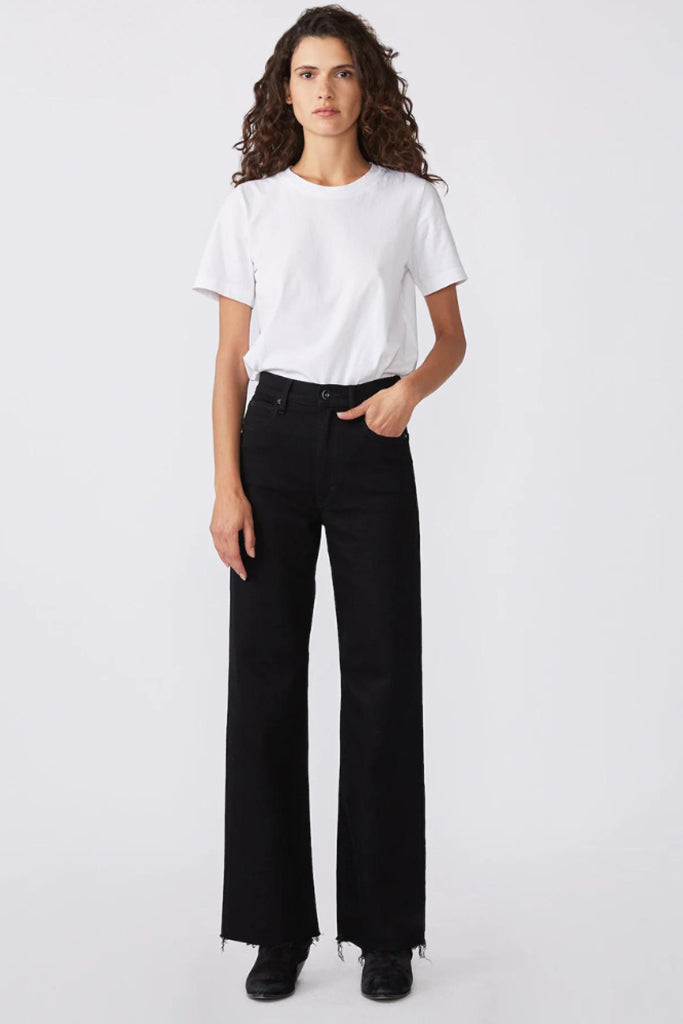 SLVRLAKE Grace Wide Leg Pants for Women - High Waisted Flowy Trousers in Jet Black | Perfect for Office, Casual Wear & Travel
