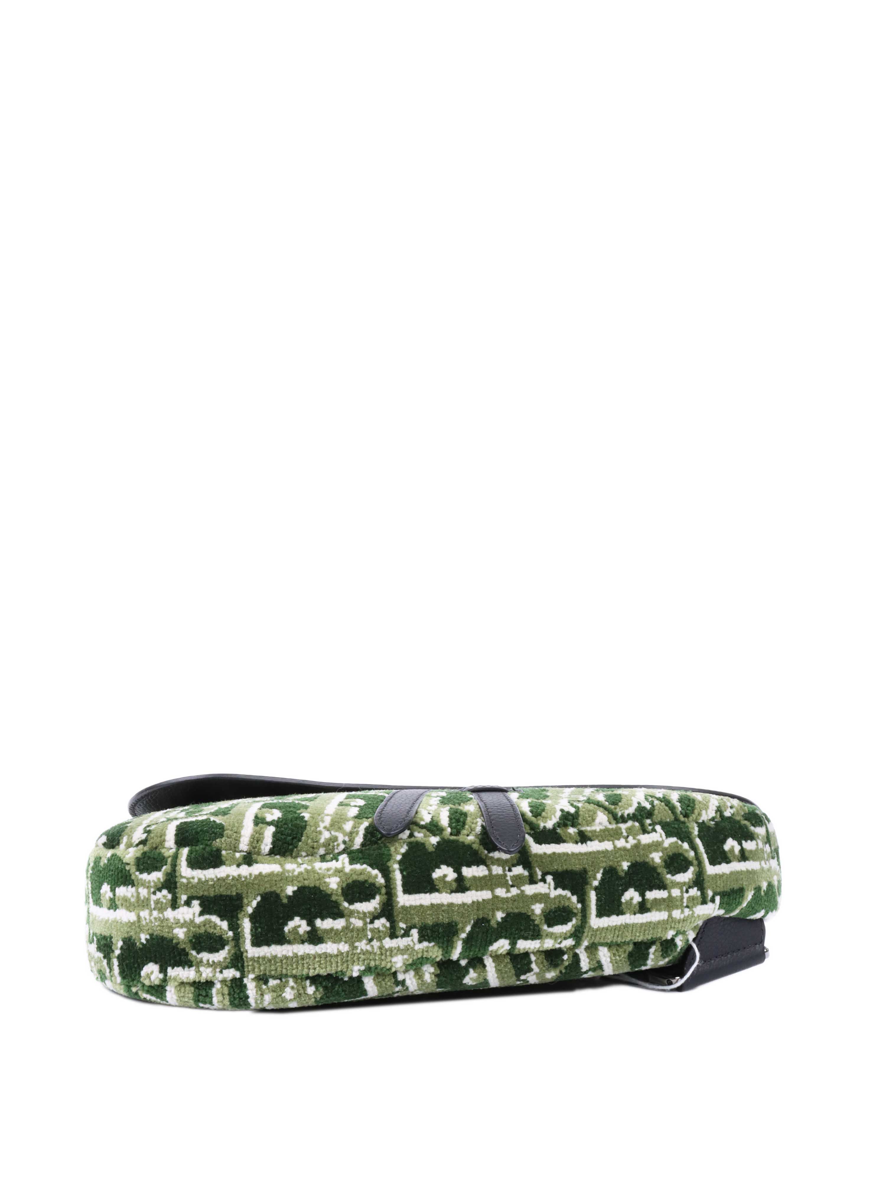 Dior Green Wool Saddle Bag - Luxury Designer Handbag for Women | Perfect for Work, Travel & Evening Events