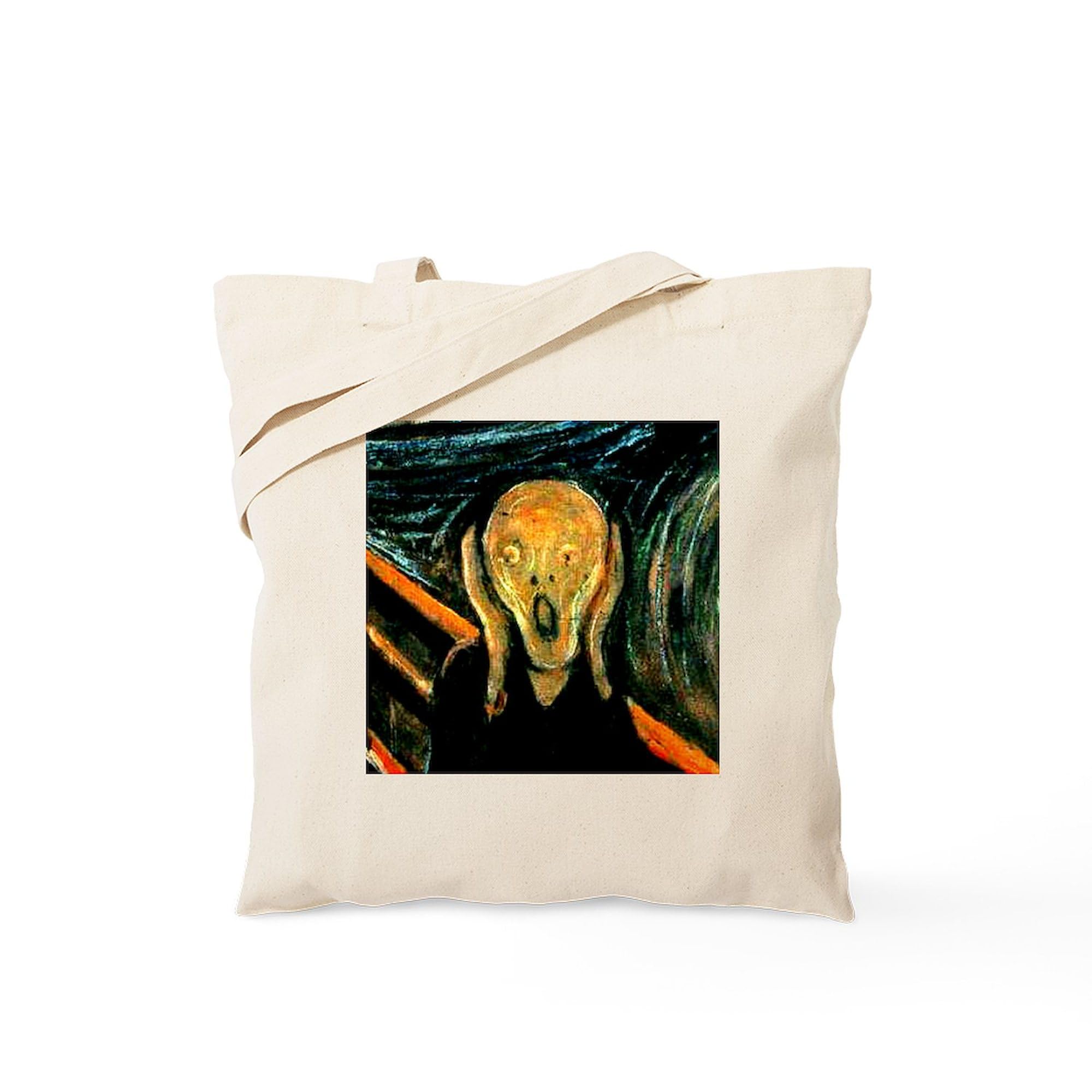 **Munch's The Scream Tote Bag - Natural Canvas Reusable Shopping Bag for Groceries, Beach & Daily Use | Eco-Friendly & Durable**