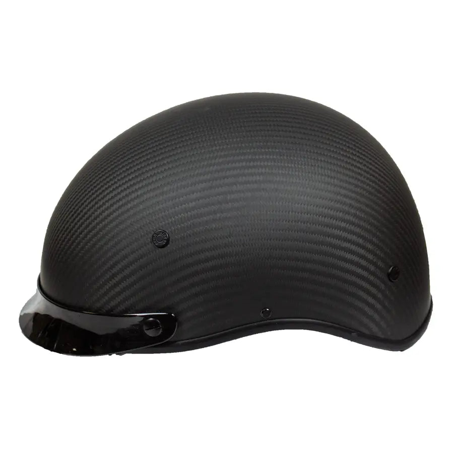 VOSS 707 Cruise Carbon Fiber Motorcycle Half Helmet - Lightweight Matte Black DOT Approved for Men & Women - Perfect for Cruiser, Touring & Urban Riding