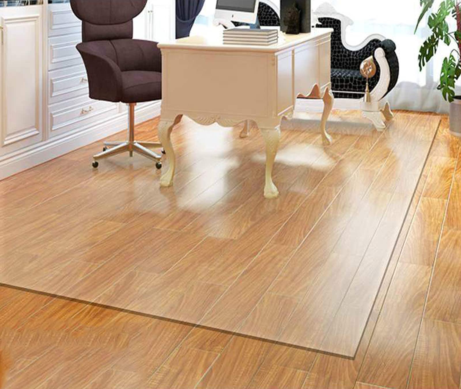 Clear Non-Slip PVC Chair Mat - Heavy Duty Office & Home Desk Floor Protector for Carpet & Hard Floors (40x60cm/16x24in) - Perfect for Office Chairs, Home Workspaces & High-Traffic Areas