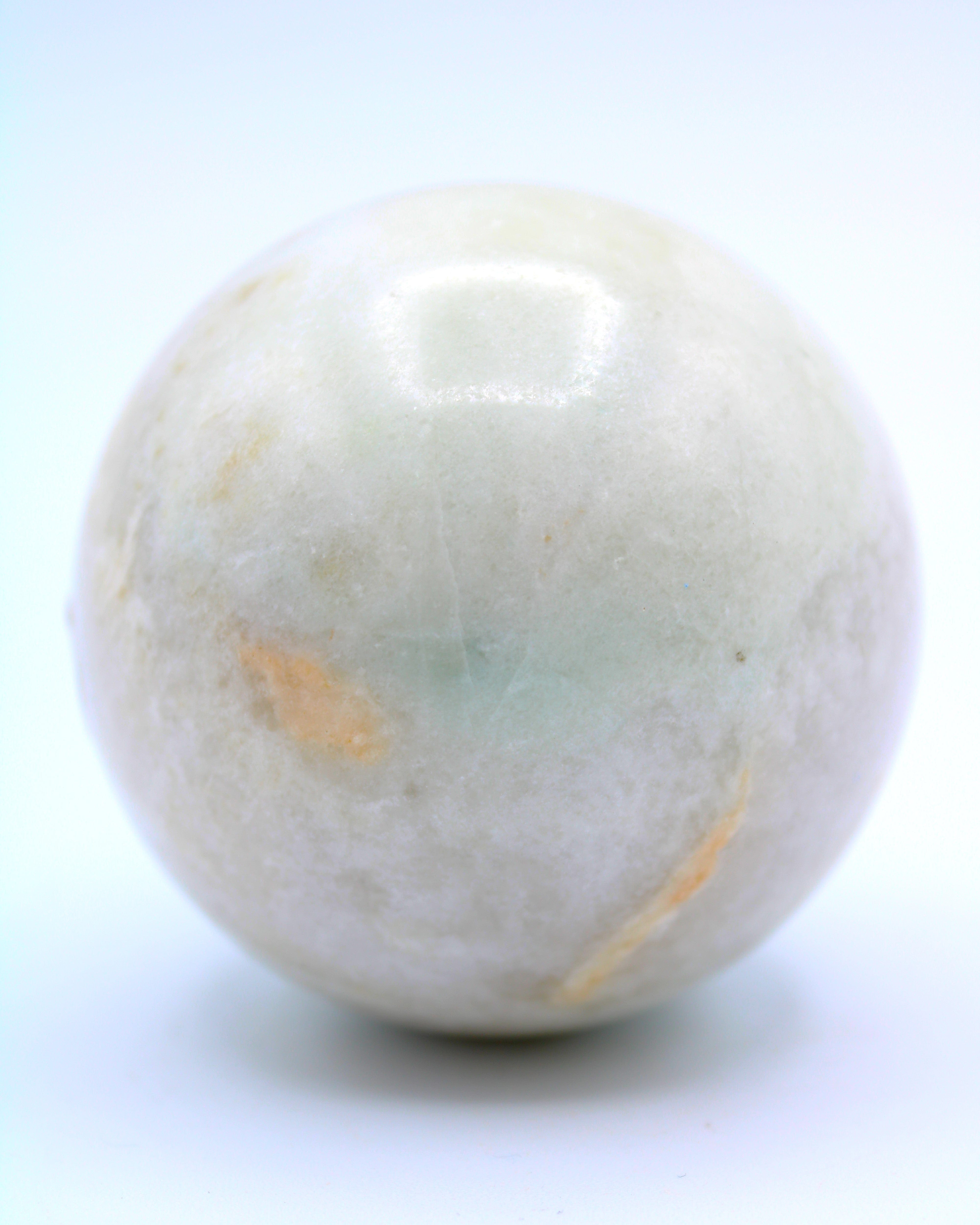 Natural Caribbean Calcite Sphere - Healing Crystal for Meditation, Energy Work & Home Decor | Perfect for Yoga, Reiki & Spiritual Practices
