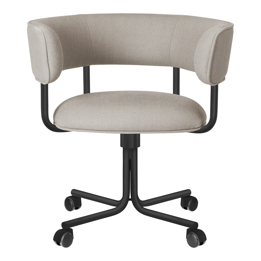 Swivel Dining Armchair with Wheels - Modern Rolling Chair for Kitchen, Dining Room & Office - Comfortable & Stylish Seating Solution