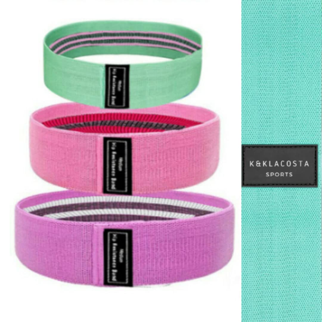 Premium K&KLACOSTA Elastic Resistance Bands Set for Women & Men - 3-Level Fitness Bands for Legs, Butt & Full Body Workout - Non-Slip Exercise Bands for Home Gym, Yoga, Pilates & Outdoor Training - Ideal Gift for Fitness Enthusiasts