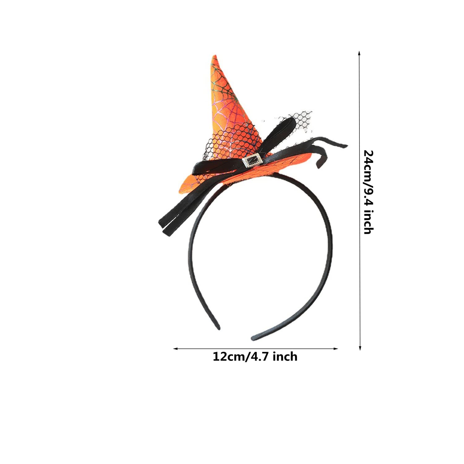 Halloween Witch Hat Headband with Spider Web Design - Orange Witch Headpiece for Halloween Party, Cosplay & Costume Accessories | Perfect for Trick or Treat, Themed Events & Spooky Celebrations