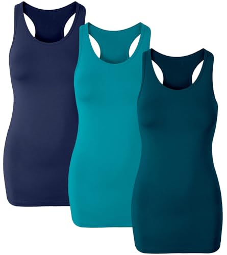 Navy+aqua+dark Teal (Racerback)