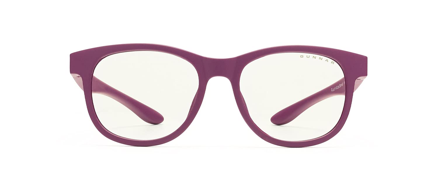 GUNNAR Blue Light Blocking Glasses for Kids (Ages 4-8) - 35% Blue Light Filter - Rush, Magenta & Clear Tint - Protect Eyes from Digital Screens for School, Gaming & Online Learning