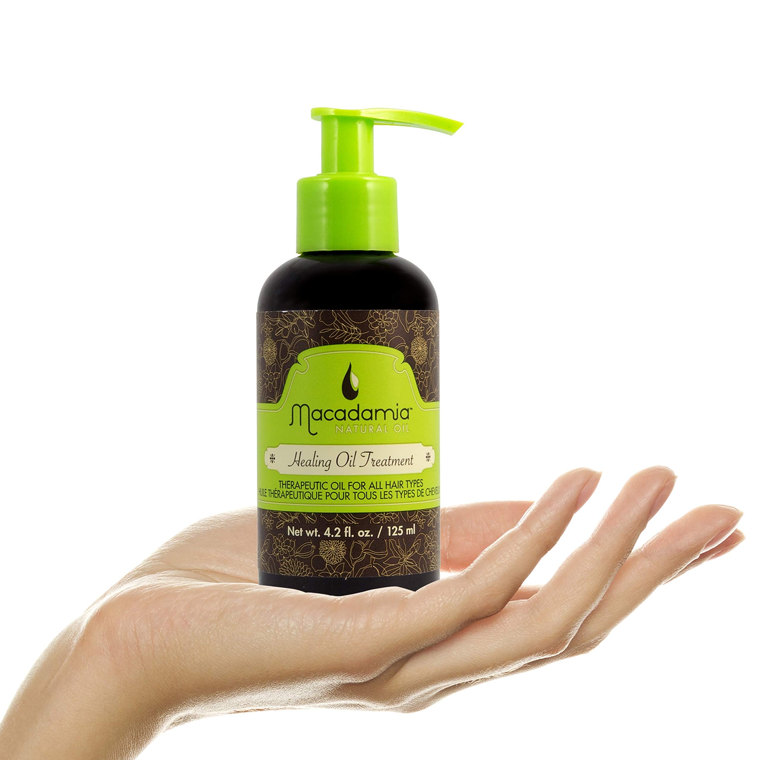 Macadamia Oil Hair Treatment - 4.2 oz Pure Healing Oil for Dry & Damaged Hair - Nourishing & Repairing Hair Care in Glass Bottle - Perfect for Daily Hair Moisturizing & Split Ends Treatment